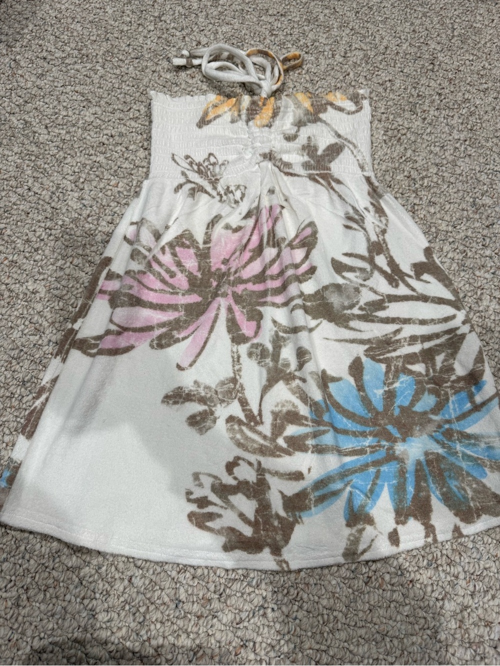Miken White Circle Skirt with Pink & Blue Floral Print